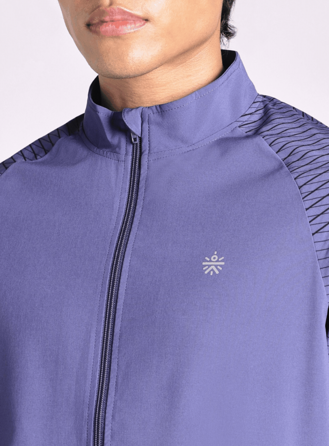 Men's Blue Energy Map Printed Light Weight Jacket