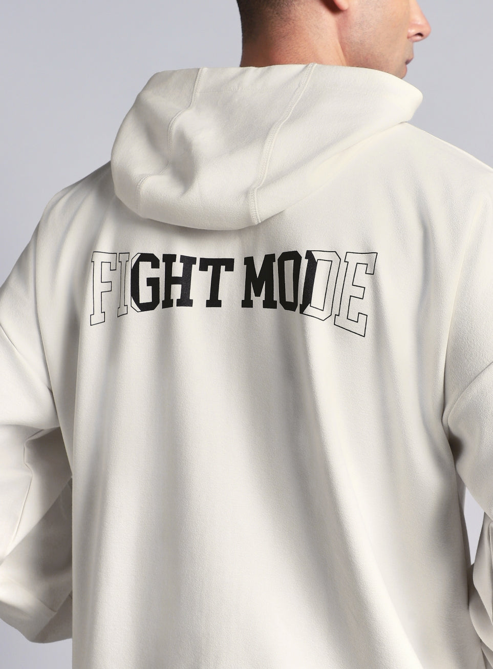 Men's White Combat Training Relaxed Fit Hooded Jacket