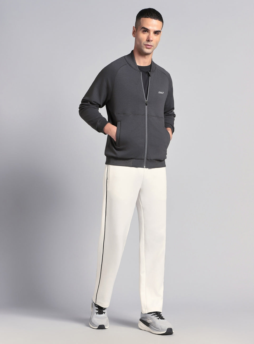 Men's Grey Combat Training Bomber Jacket