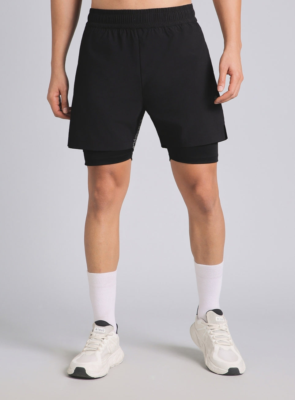 Men's Black After Dark In-Built Tights Running Shorts