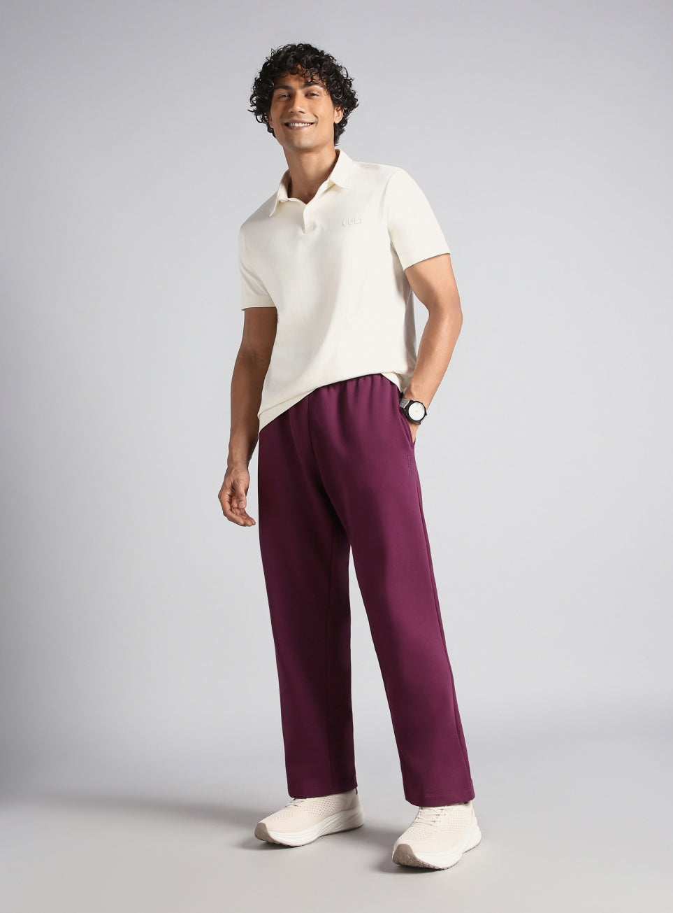 Men's Plum Luxe Fleece Relaxed Fit Trackpants