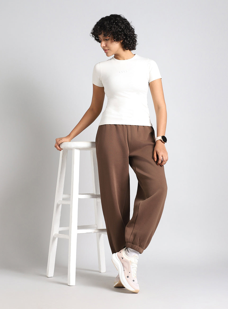Women's Brown Luxe Fleece Relaxed Fit Joggers