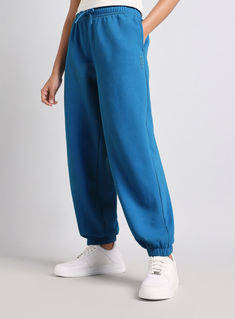 Women's Blue Luxe Fleece Relaxed Fit Joggers