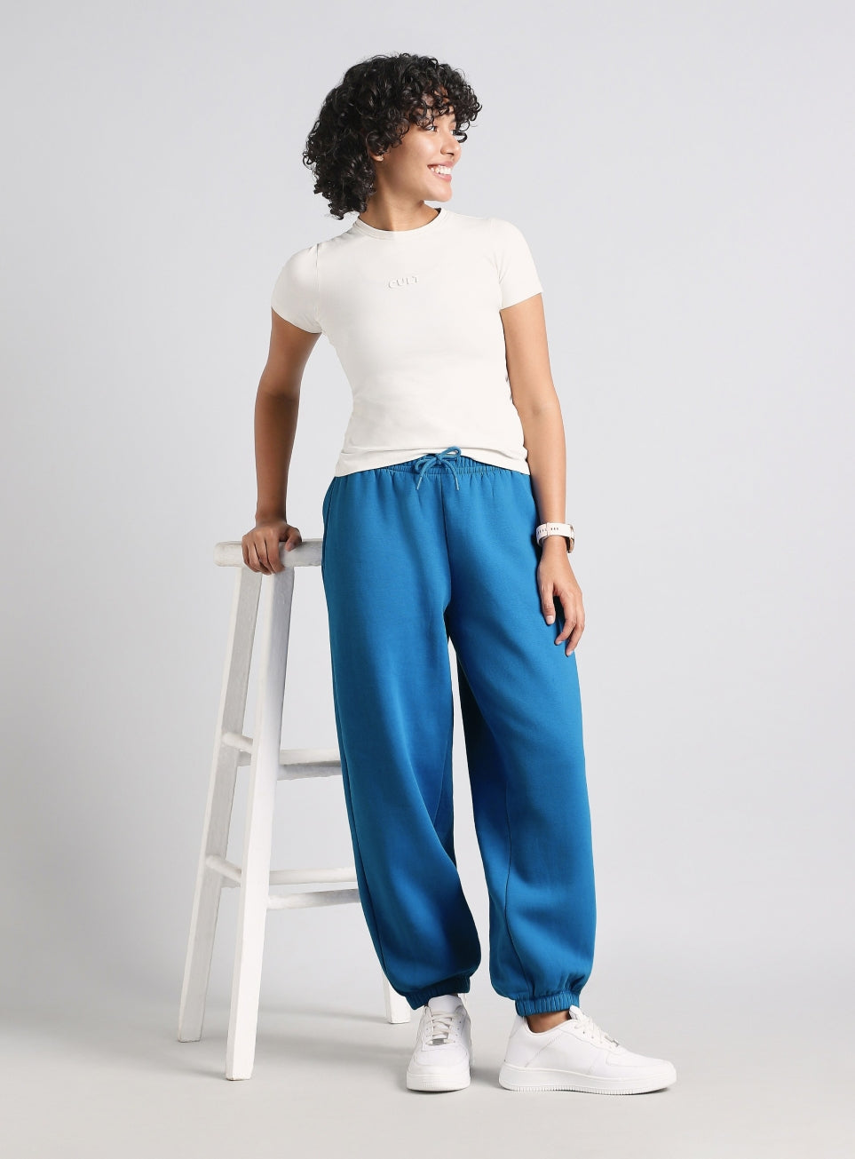 Women's Blue Luxe Fleece Relaxed Fit Joggers
