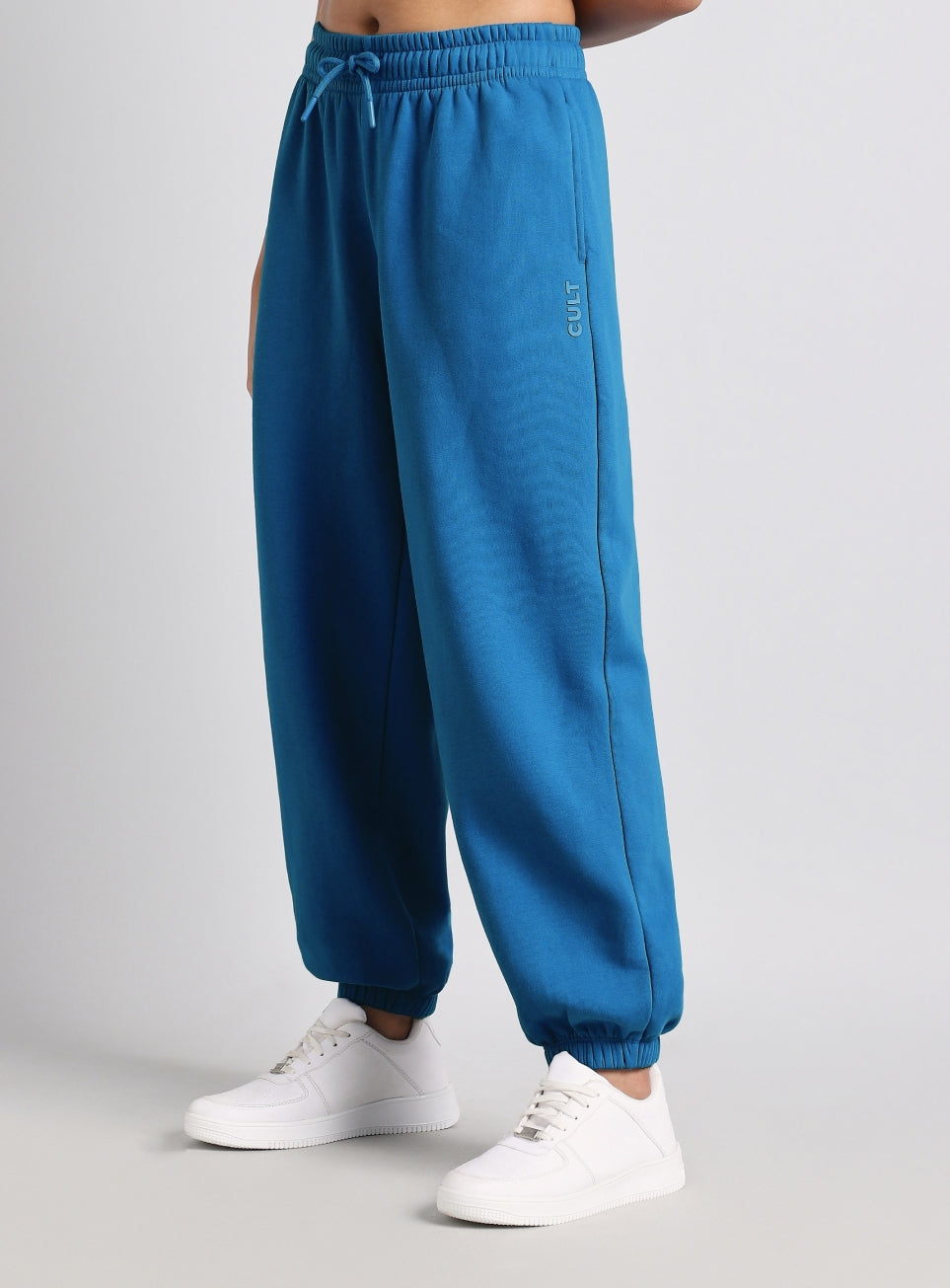 Women's Blue Luxe Fleece Relaxed Fit Joggers
