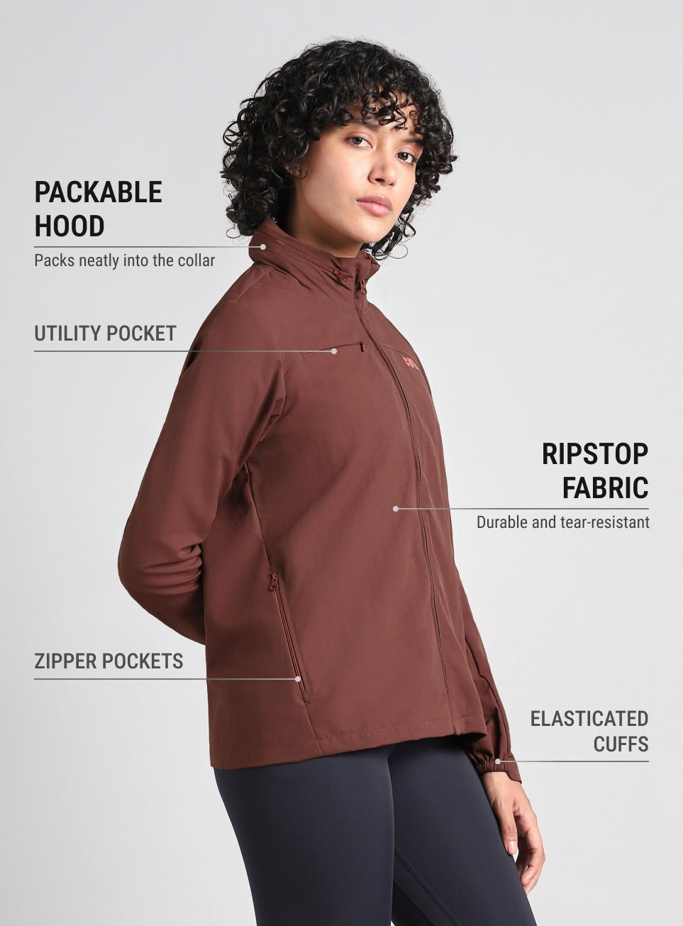 Women's Brown Trail Blaze Outdoor Travel Jacket