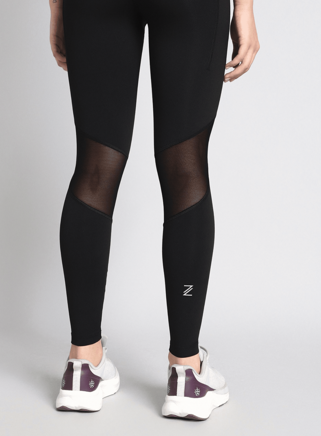Women's Black Mesh Motion Pro Running Tights