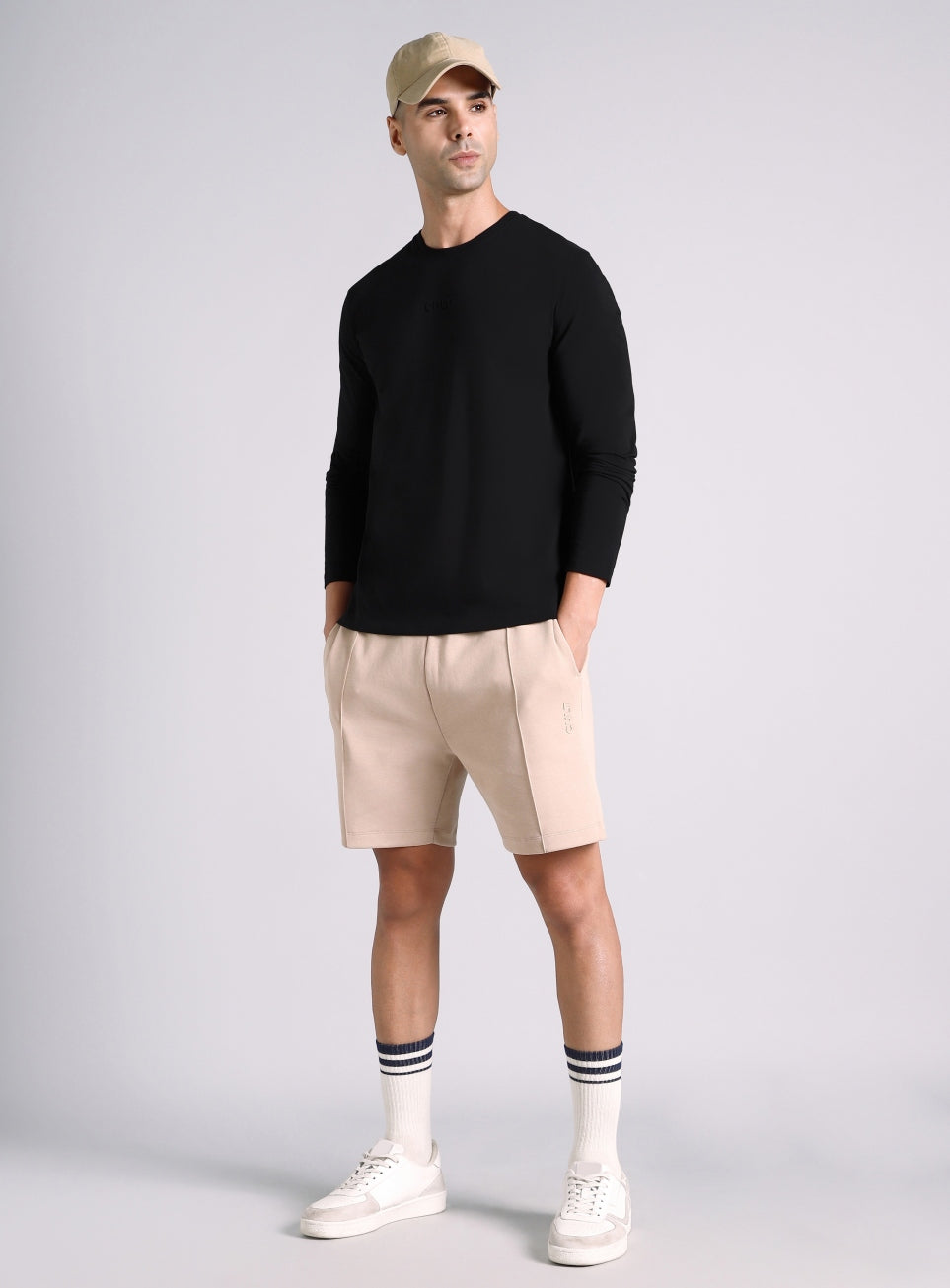 Men's Black Essential Regular Fit Full Sleeve T-shirt