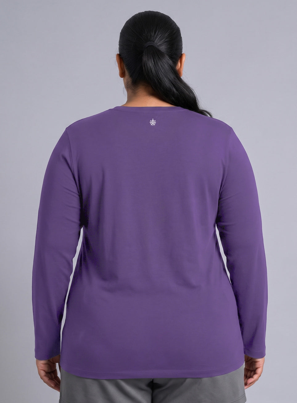 Women's Purple Full sleeve Plus Size T-shirt