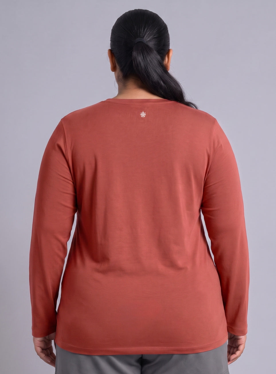 Women's Rust Full sleeve Plus Size T-shirt