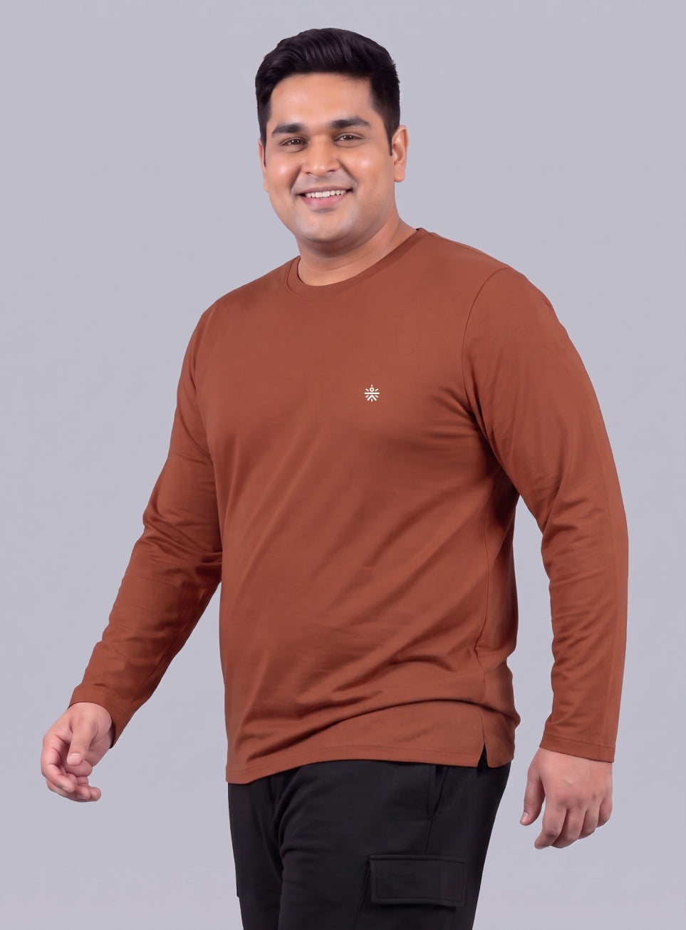Men's Rust Cult Play Solid Sleeve Plus Size T-shirt