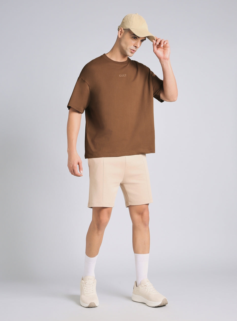 Men's Brown Soft Form Oversized T-shirt