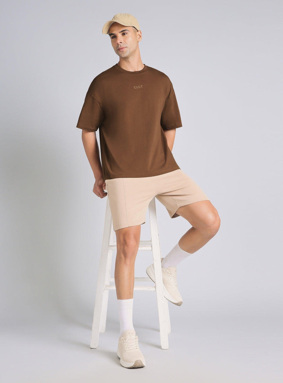 Men's Brown Soft Form Oversized T-shirt