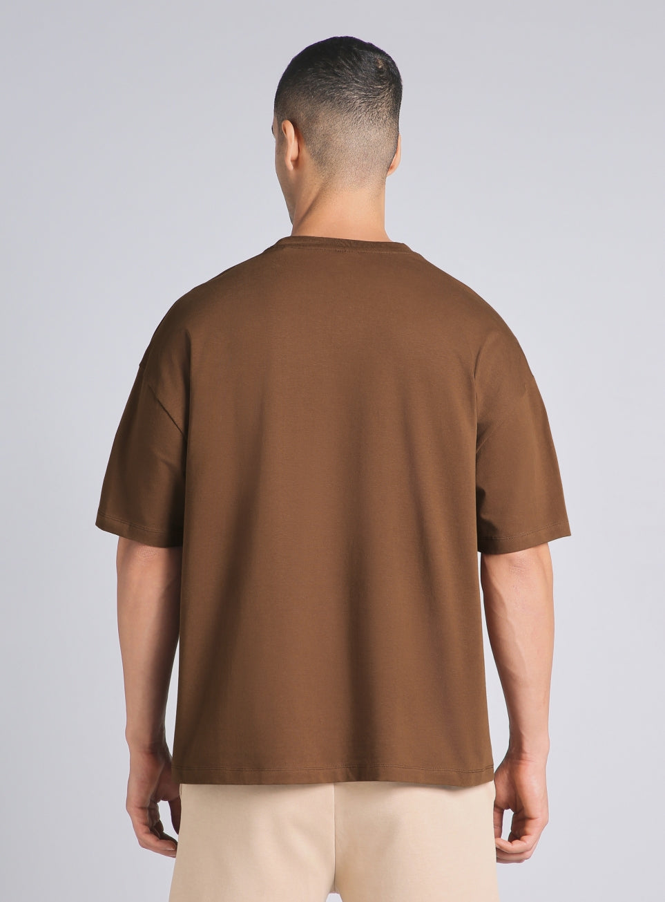 Men's Brown Soft Form Oversized T-shirt