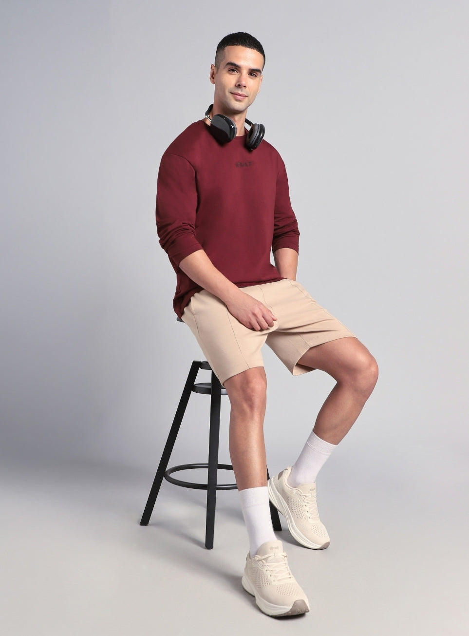 Men's Maroon Soft Form Full Sleeve Comfort T-shirt
