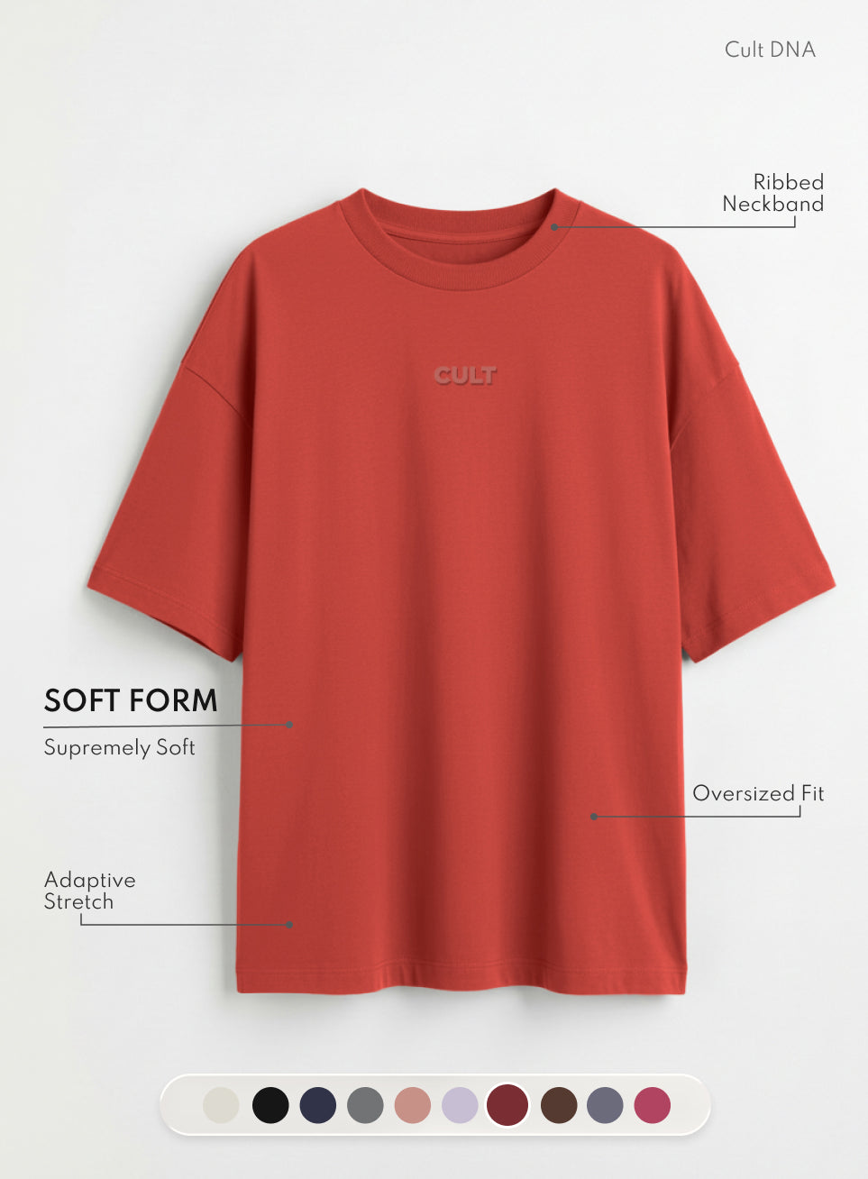 Women's Rust Soft Form Oversized Comfort T-shirt