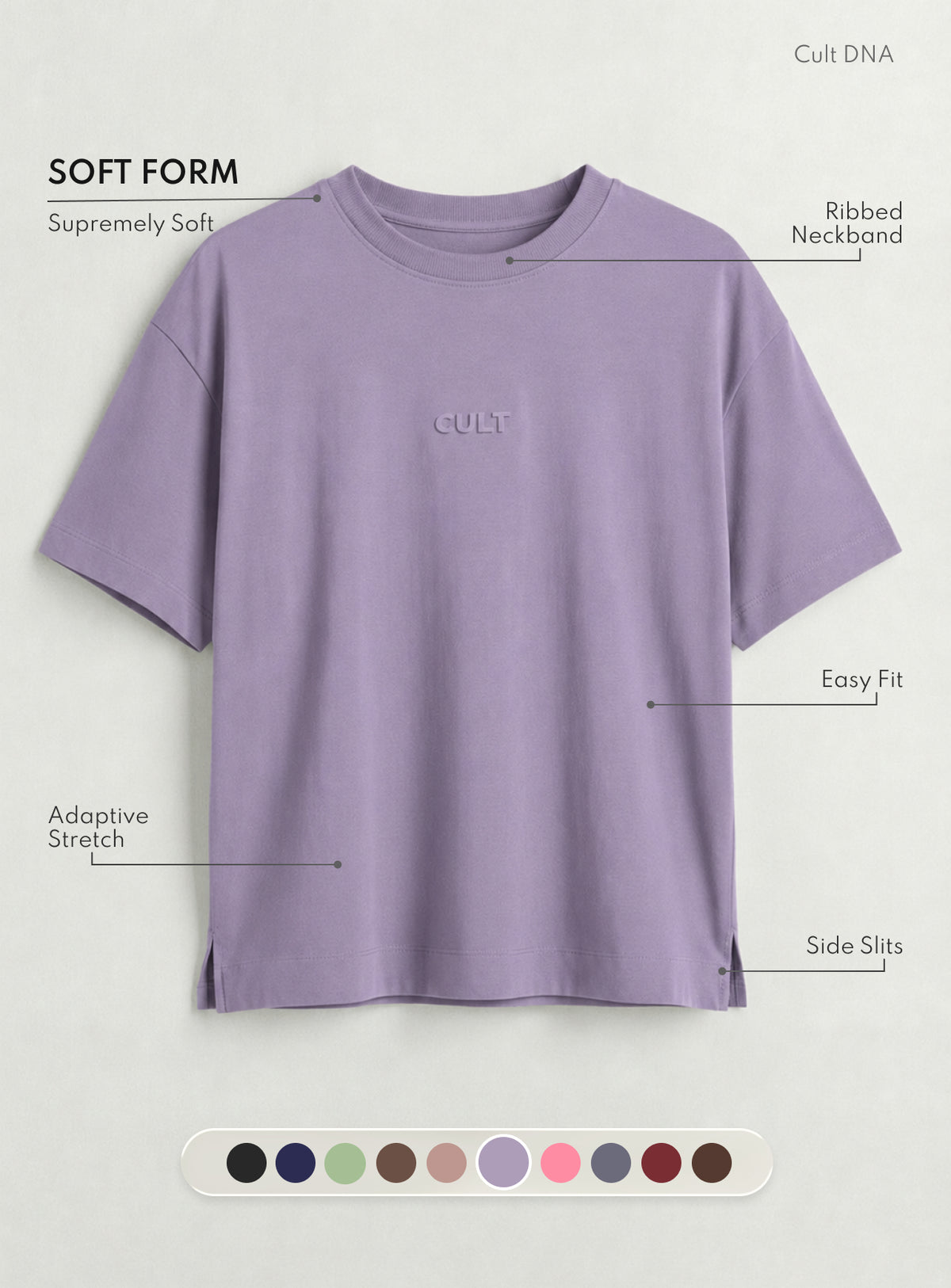 Women's Dark Grey Soft Form Easy Fit Everyday T-shirt