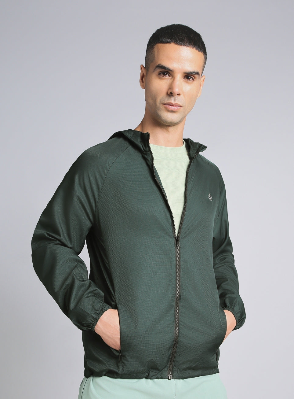 Men's Dark Green Daily Pace Windbreaker Jacket