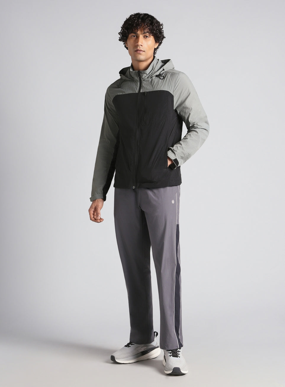 Men's Black Daily Run Hooded Windbreaker Jacket
