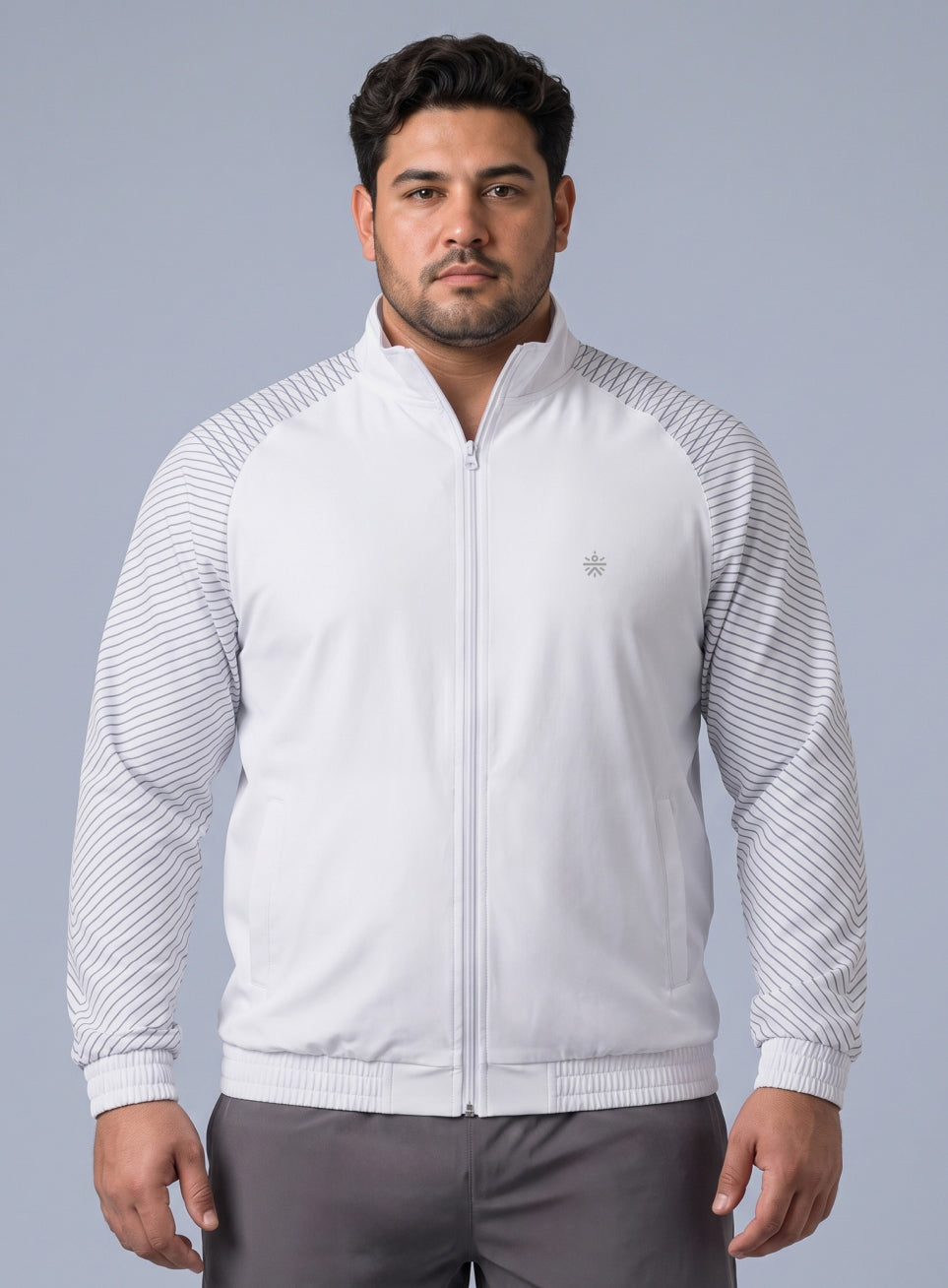 Men's White Day Run Essential Plus Size Jacket