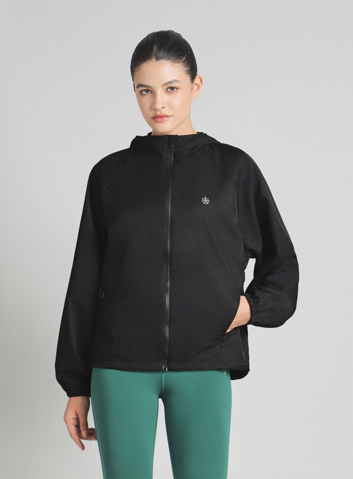Women's Black Daily Run Packable Windcheater