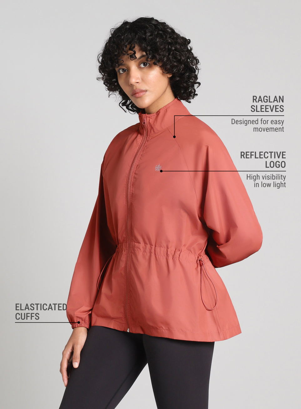 Women's Maroon Runner's Essential Packable Lightweight Jacket