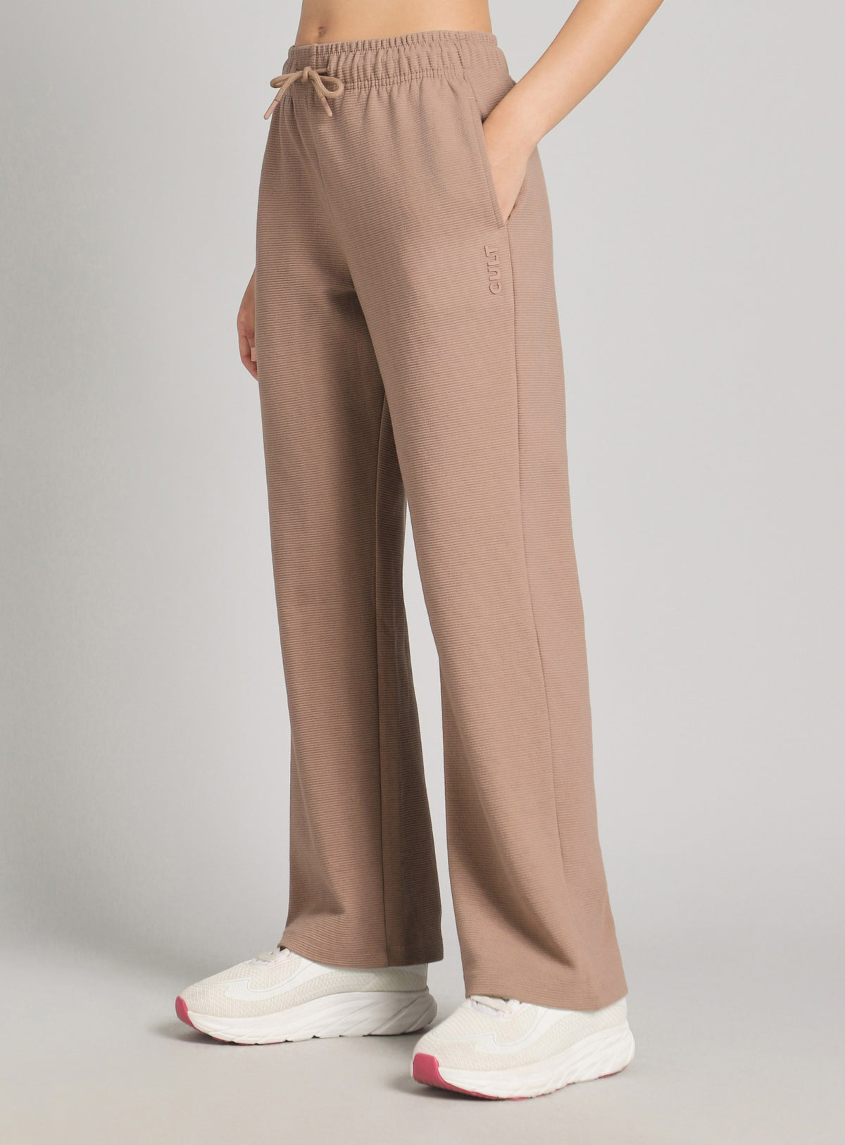 Women's Beige Plush Classic Trackpants