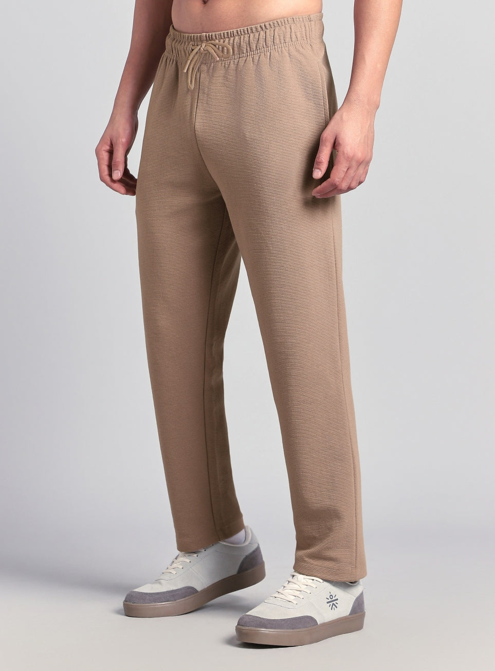 Men's Beige Luxe Form Classic Trackpants