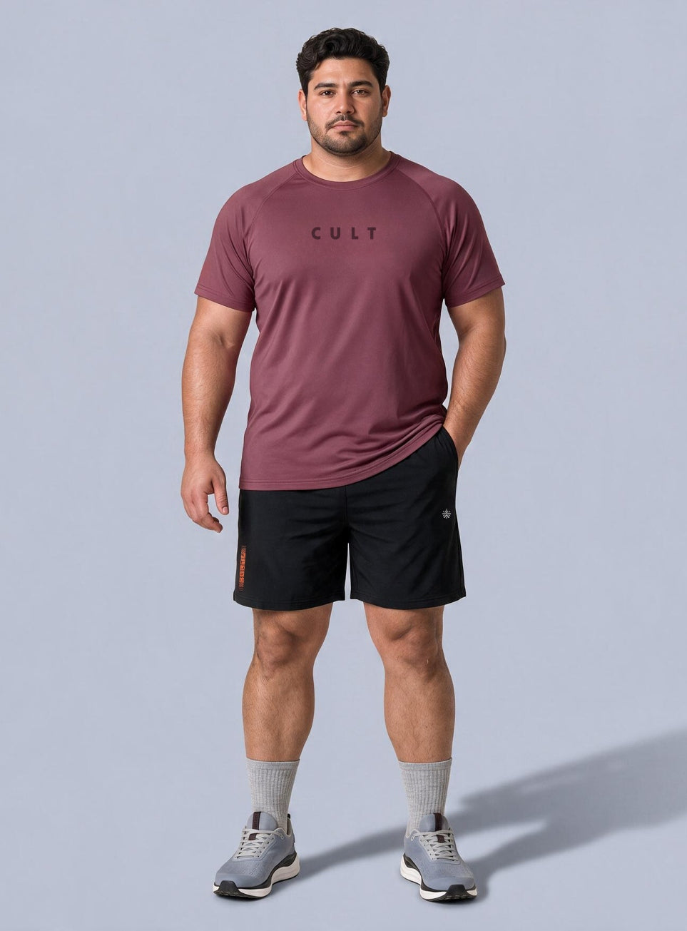 Men's Black Cult Run Club Plus Size Shorts