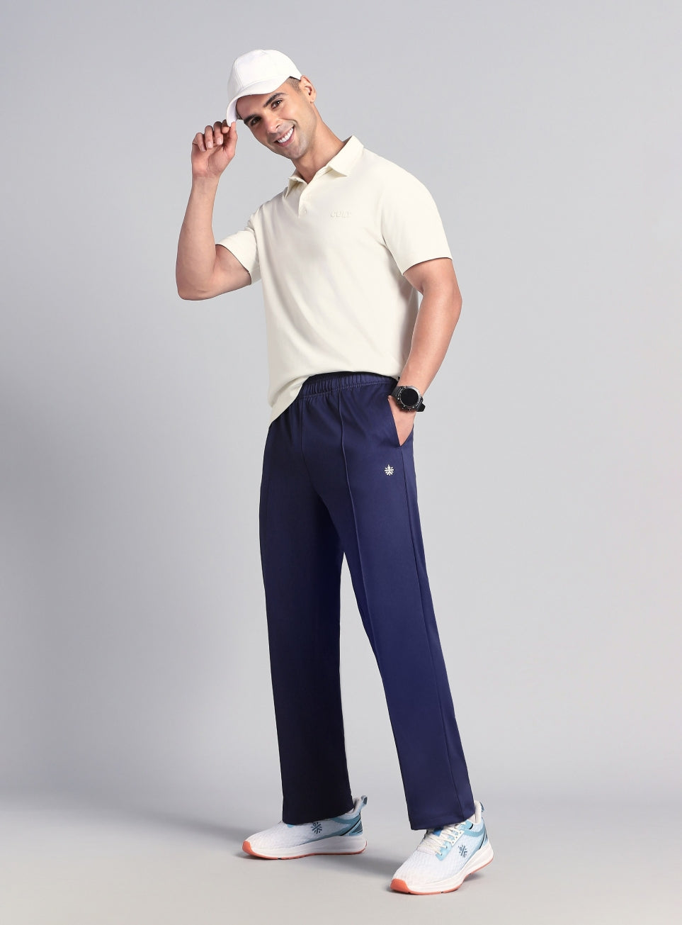 Men's Navy Athletic Sporty Trackpants