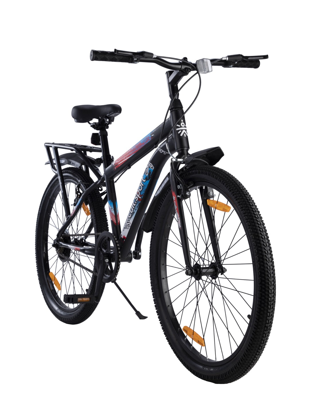 ROKKIBC24Black Steel Single Speed 24 inch Mountain Cycle With Single Wall Rim and Rigid Fork