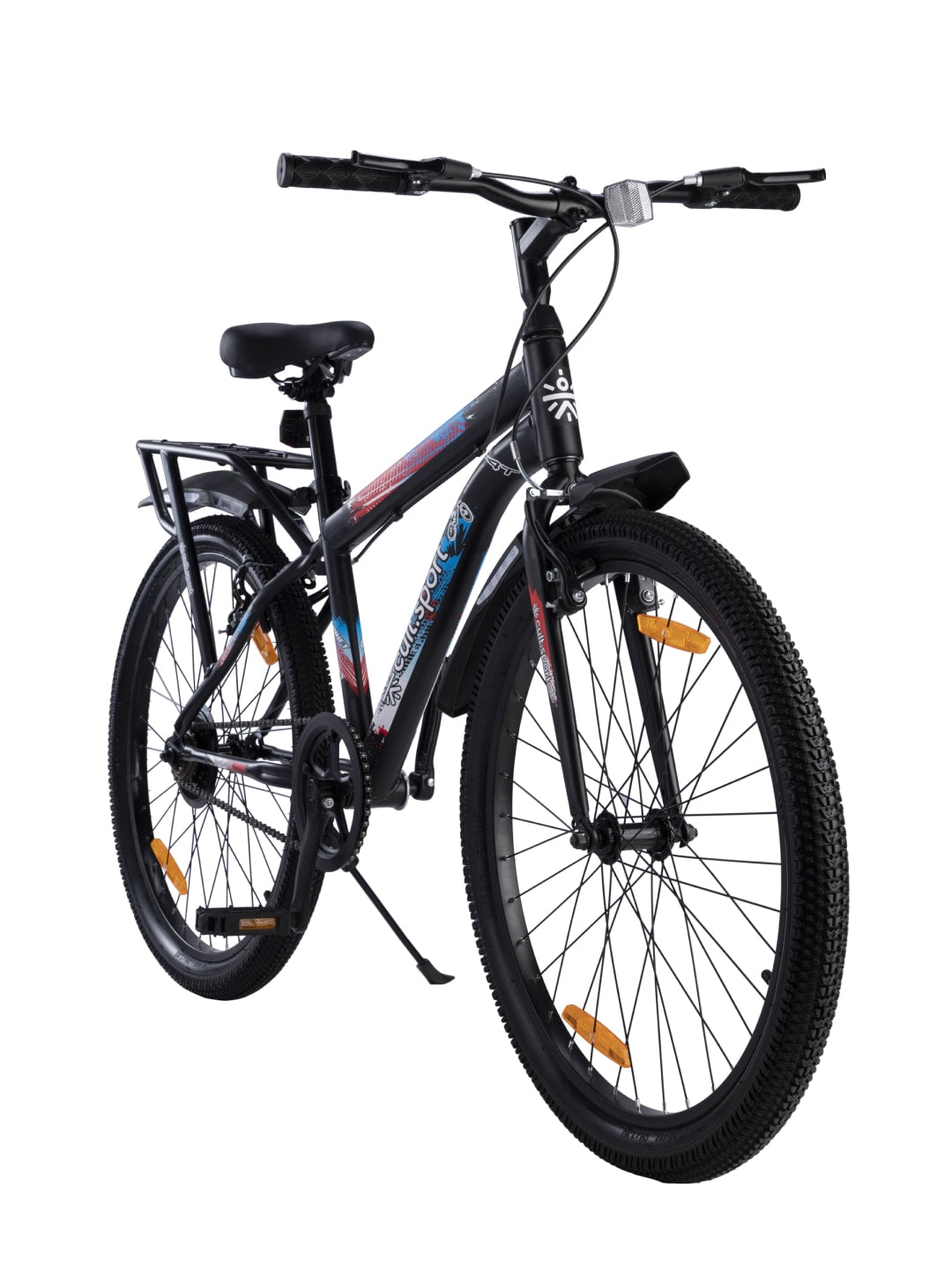 ROKKIBC24Black Steel Single Speed 24 inch Mountain Cycle With Single Wall Rim and Rigid Fork