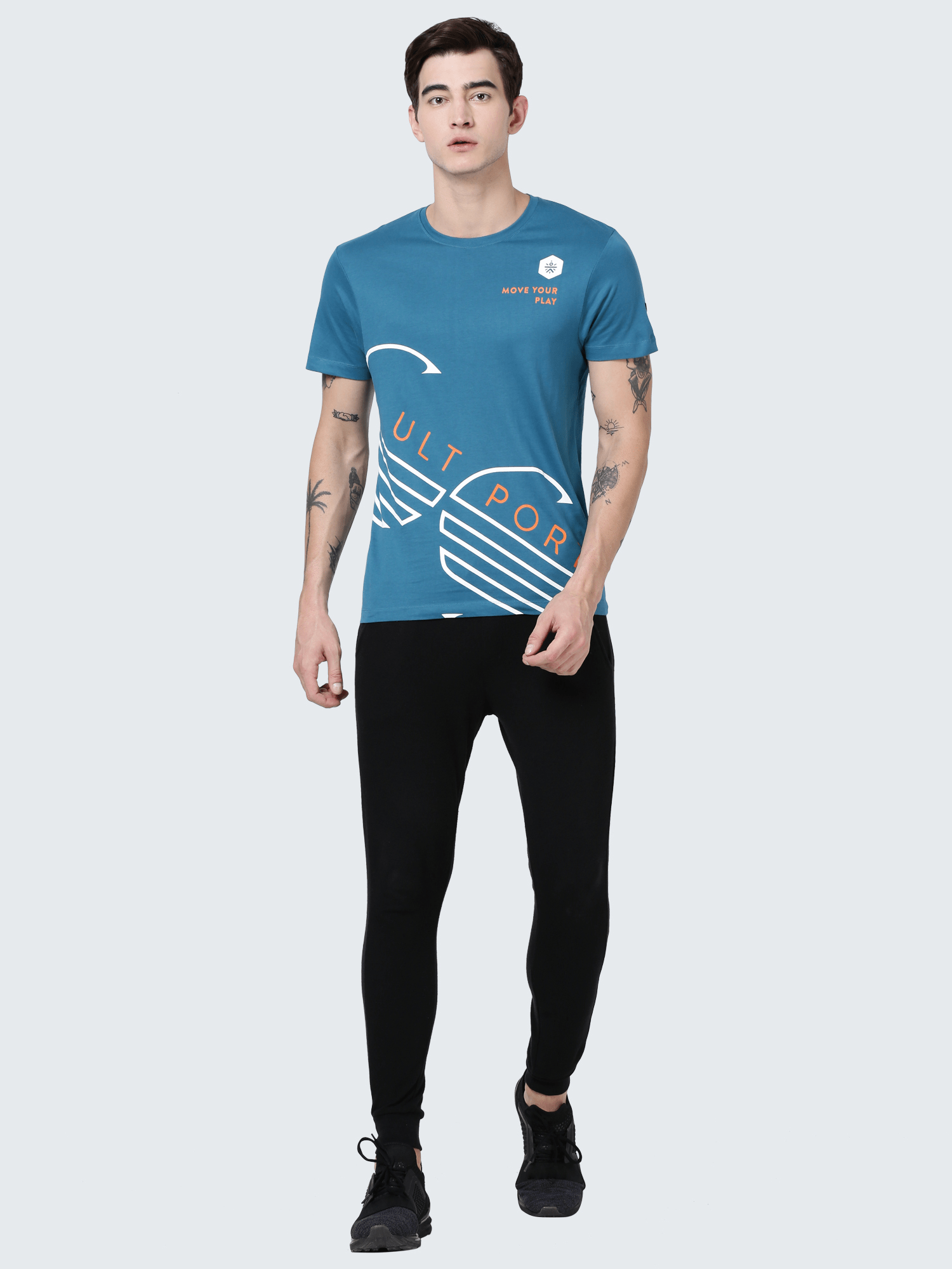 Everydays Maze Teal Cotton Tee