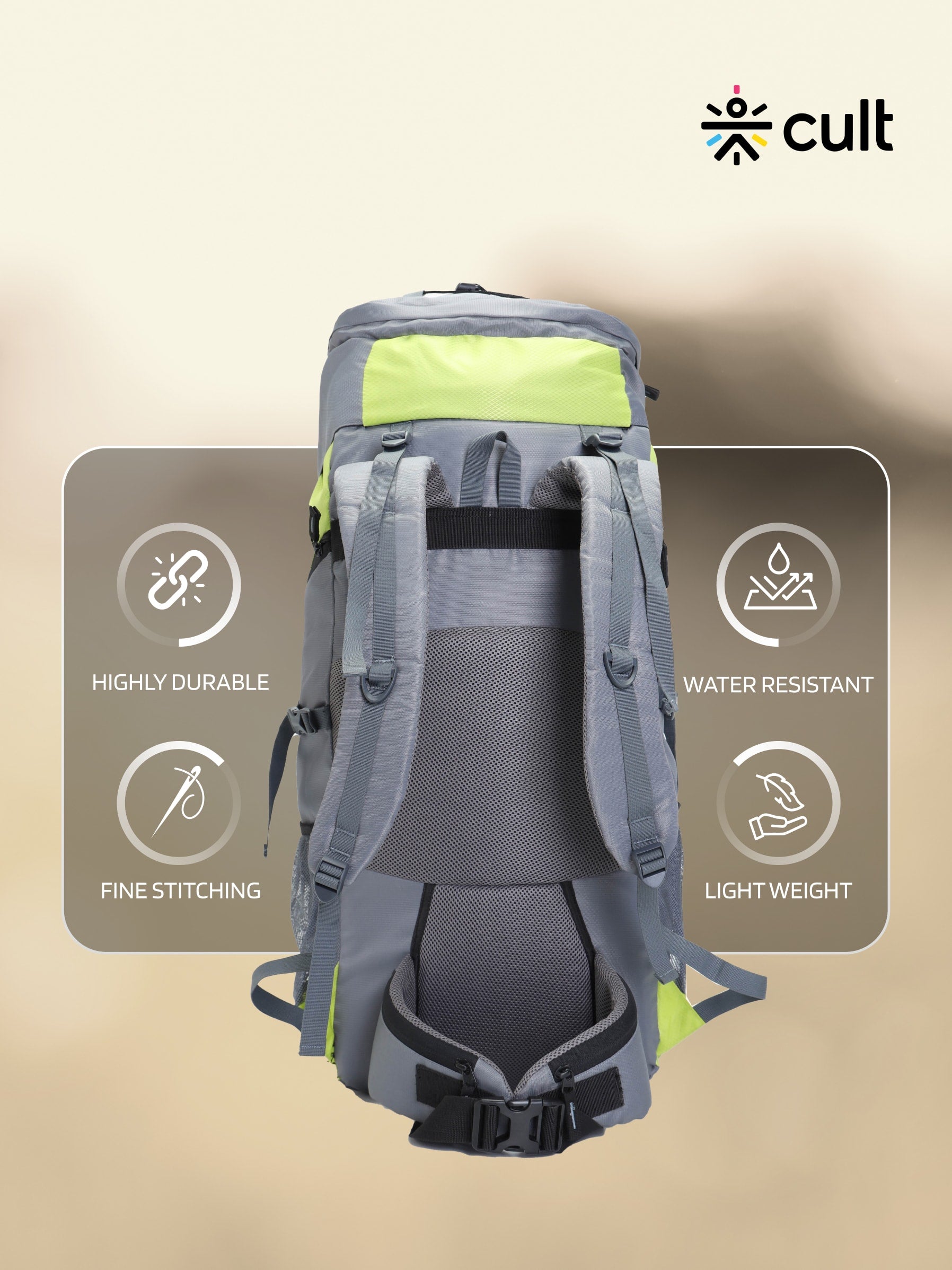 Travel Rucksack 65 L Grey Green