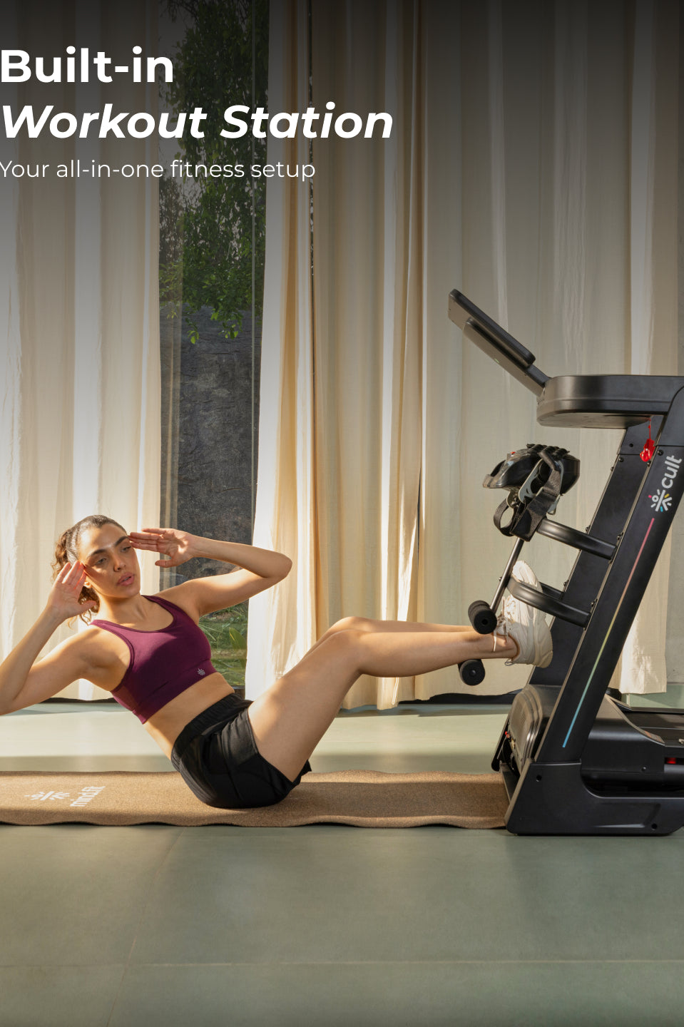 Cult SmartStrideSprint BLDC Motor (6HP Peak) Treadmill with Massager | Max Weight: 140kg | 15 Level Auto Incline (with 6 Months extended warranty)