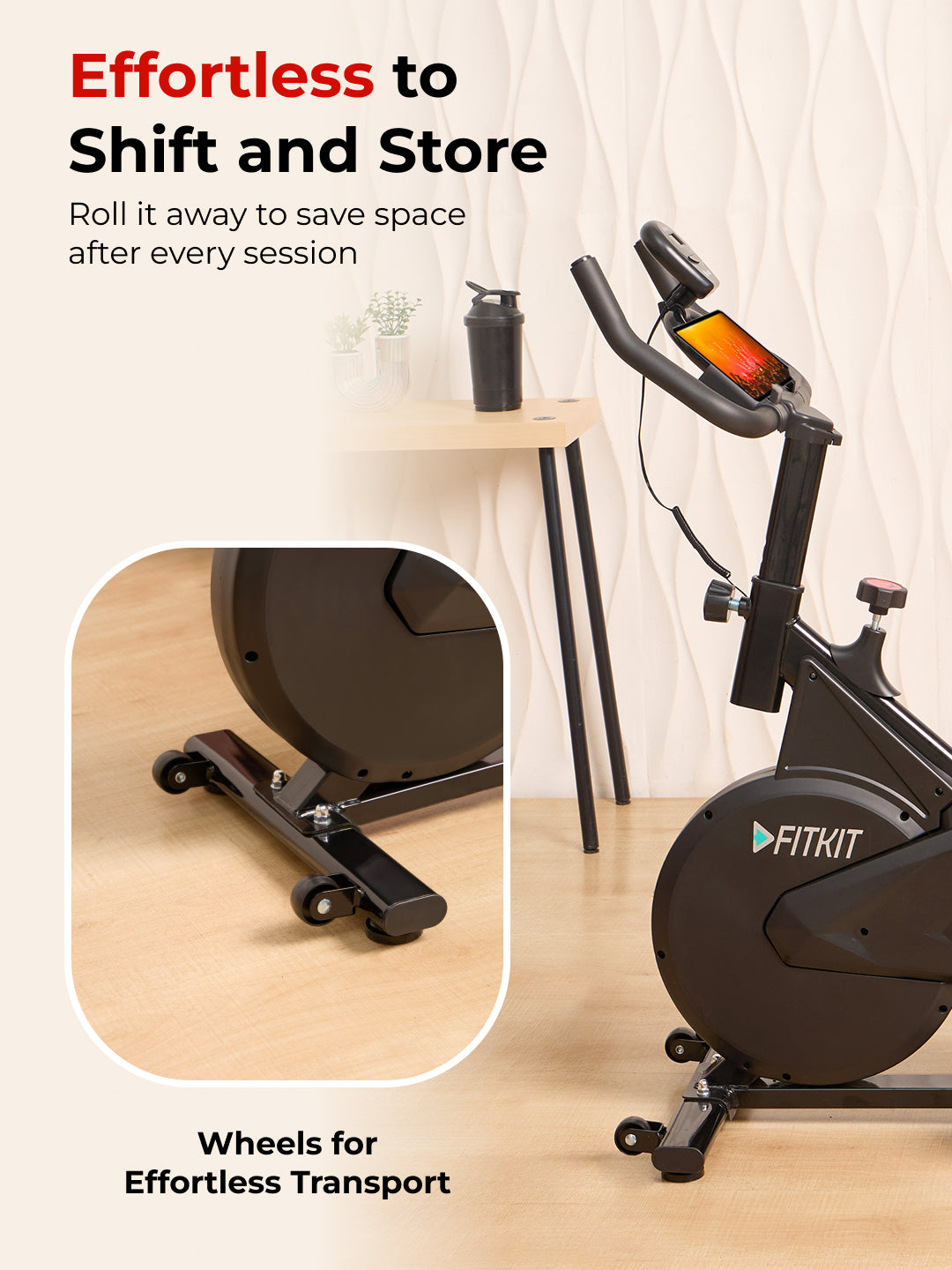 FK7001 Spinbike | 6kg Flywheel | Max Weight: 110Kg | Black (6 months warranty + 6 months extended warranty)