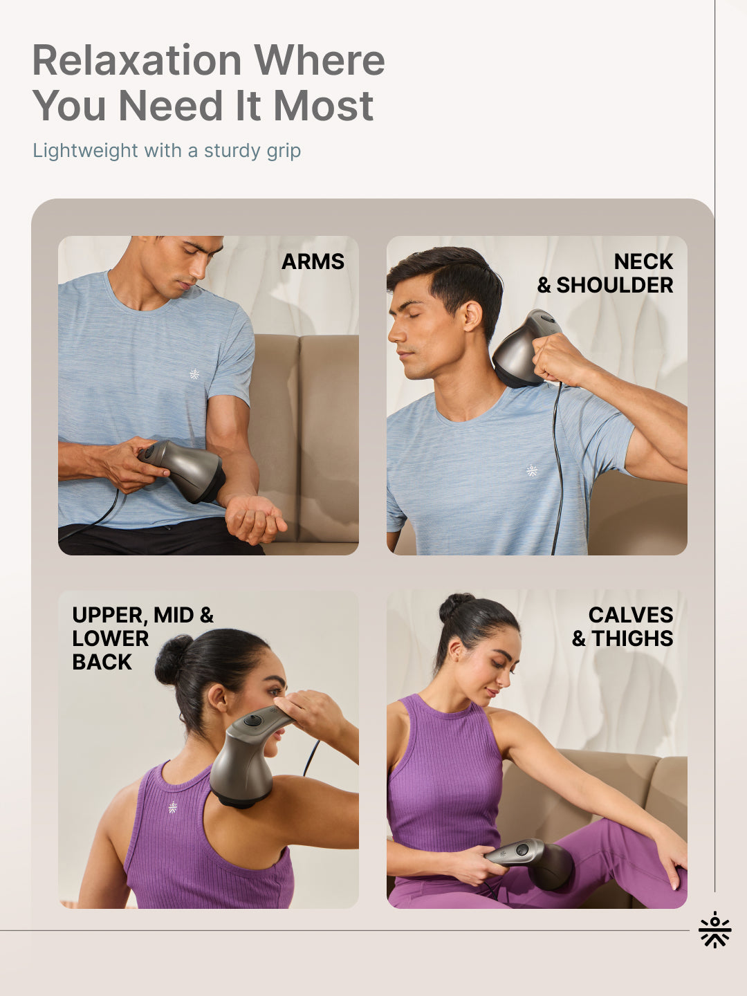 Cult Recover Pro Corded Electric massager, Variable Speed Settings, 4+1 Interchangeable heads, Deep Tissue full body Hammer Massager