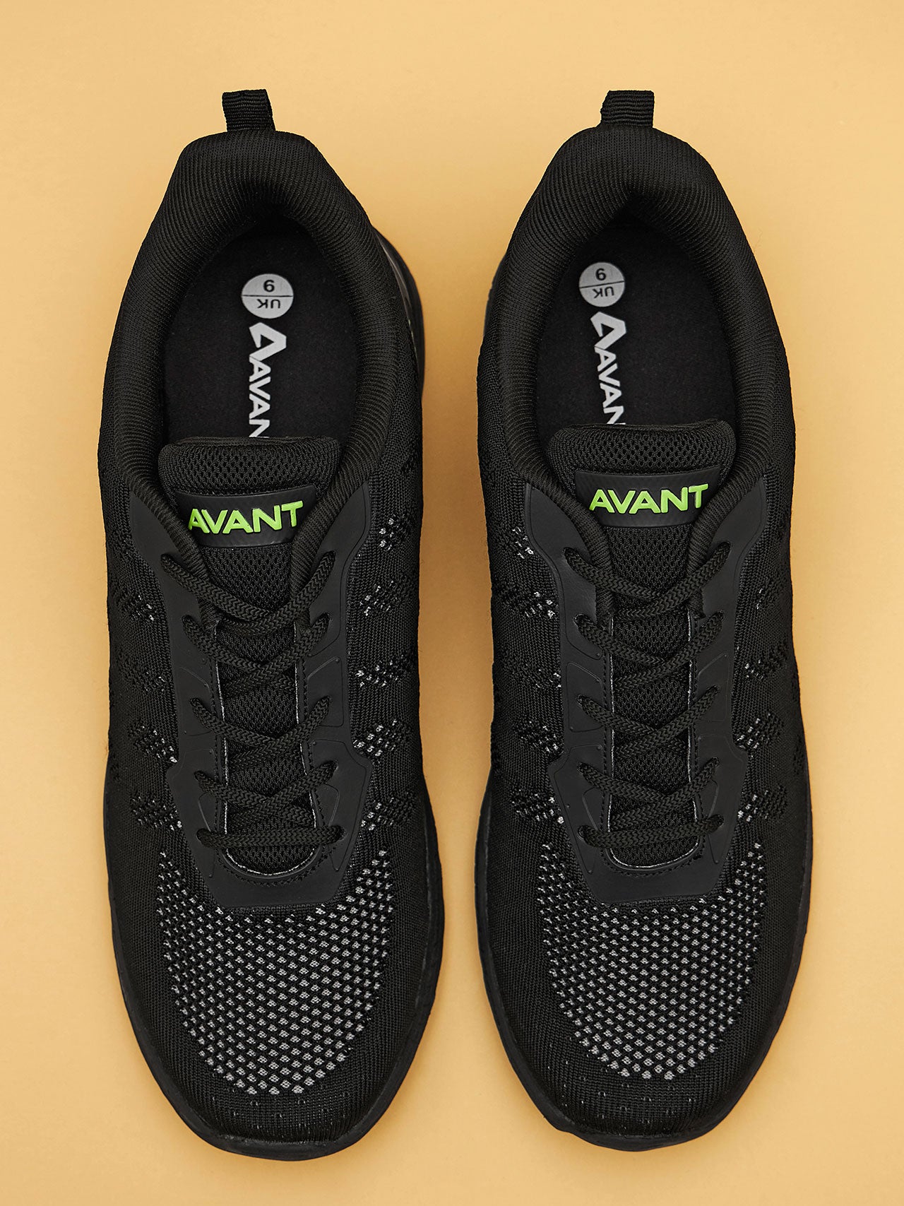 Avant Men's Hurricane Running and Training Shoes - Black/White- Black Outsole