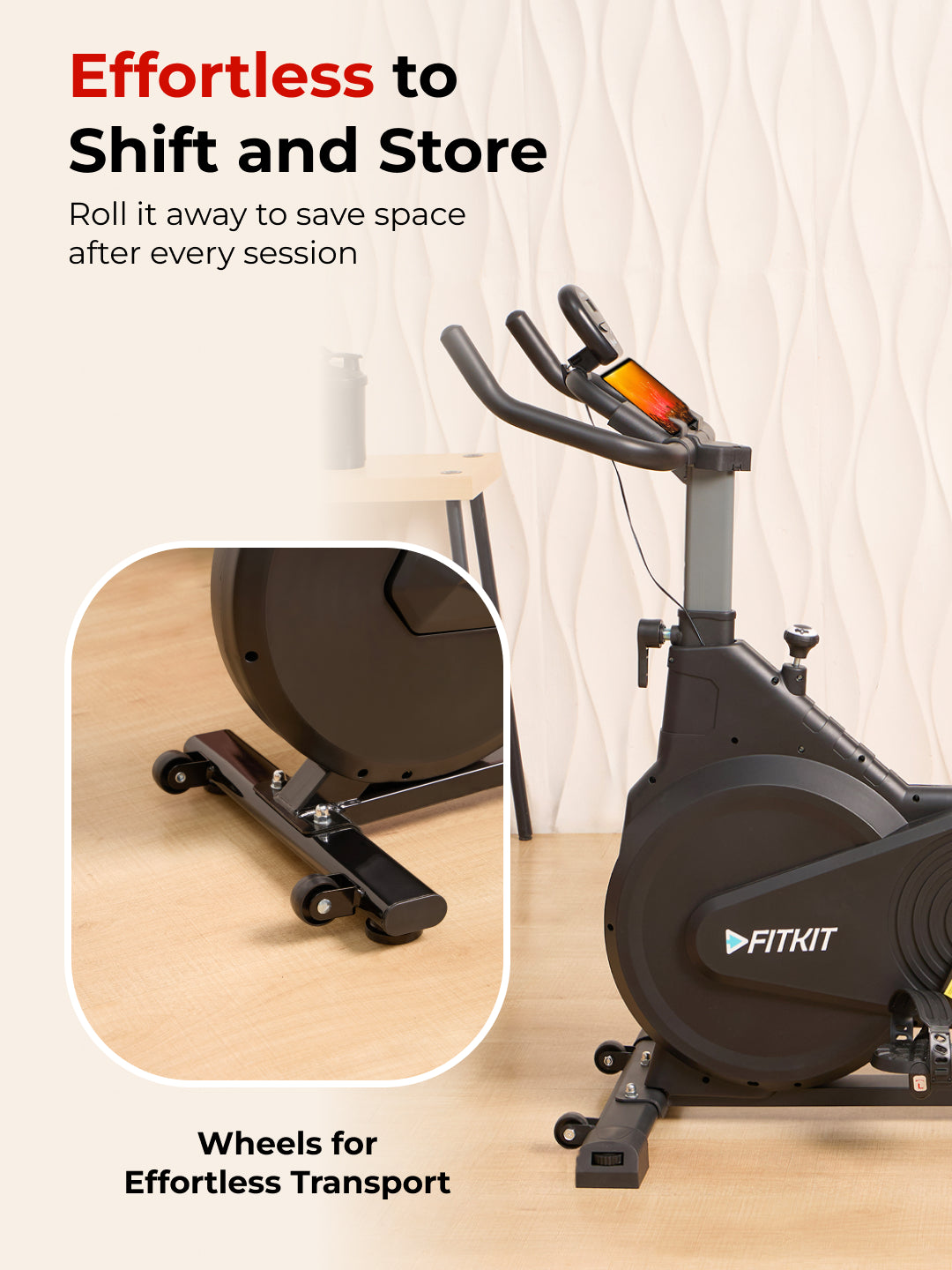 FK7003 Spinbike | 8kg Flywheel | Max Weight: 130Kg | Black (6 months warranty + 6 months extended warranty)