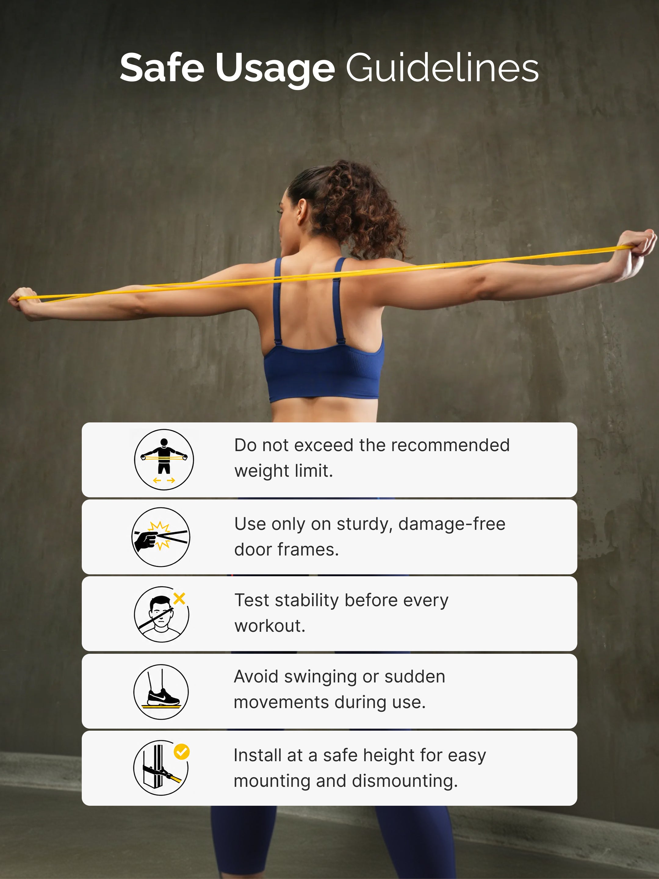 cult Resistance Band for Stretching, Pull Ups, Home Exercise Gym Workout Stretch for Men & Women Yellow 3-7kg Resistances