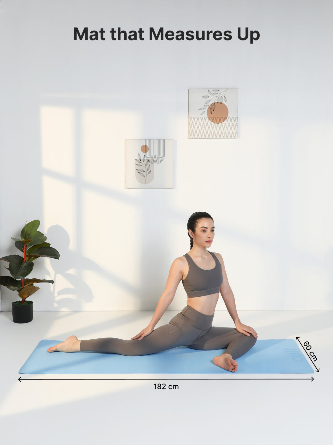 Cult Yoga Mat 4mm EVA with Carry Strap Lightweight, Non-Slip, Cushioned & Sweat-Resistant Exercise Mat Eco-Friendly Workout Mat for Yoga, Pilates, Meditation & Home Gym Blue