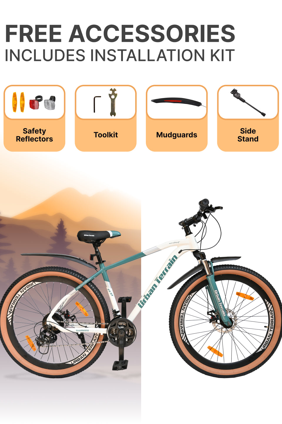 Aeroblast Mountain Bike Alloy Frame 21 Speed Cycle 27.5 inch With Front Suspension, Triple Wall Rim and Dual Disc Brakes, Ideal For 5.2 ft to 6 ft, 15+ Years, Unisex (WhiteBlue)