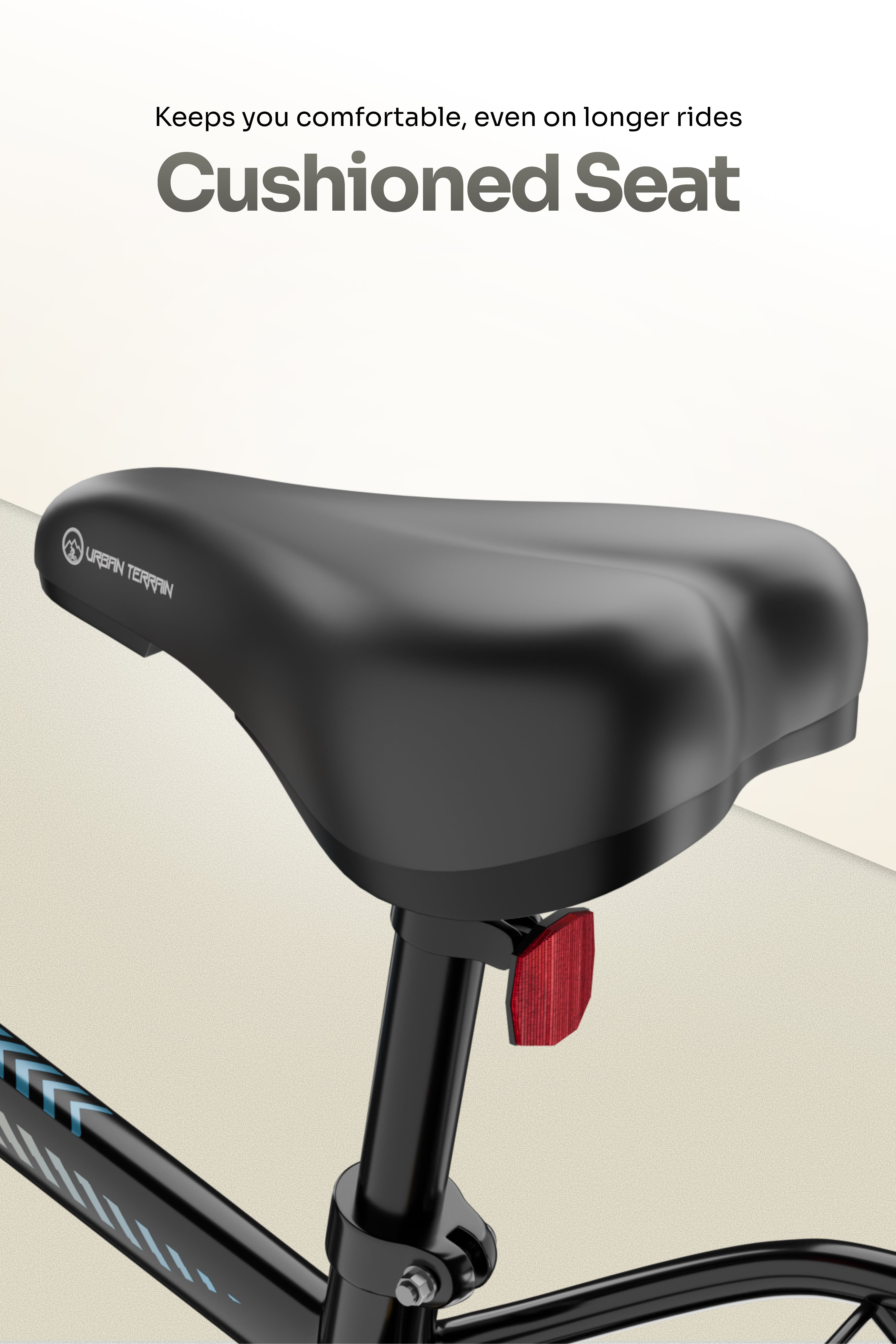 Urban Terrain Comet 26T Single Speed Steel Mountain Bike with Inbuilt Carrier (Black)