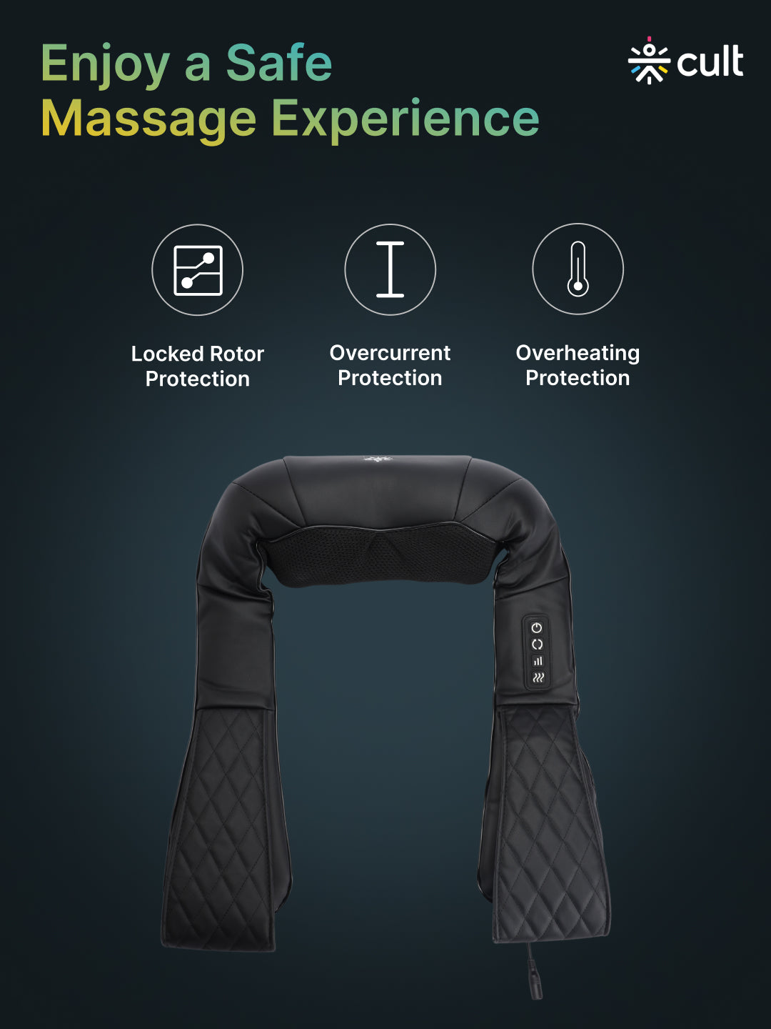 Cult Therma Relax Deep Heal Shiatsu Massager with Infrared Heat Therapy, Kneading Massage for Shoulder, Neck, Back, and Muscle Pain Relief