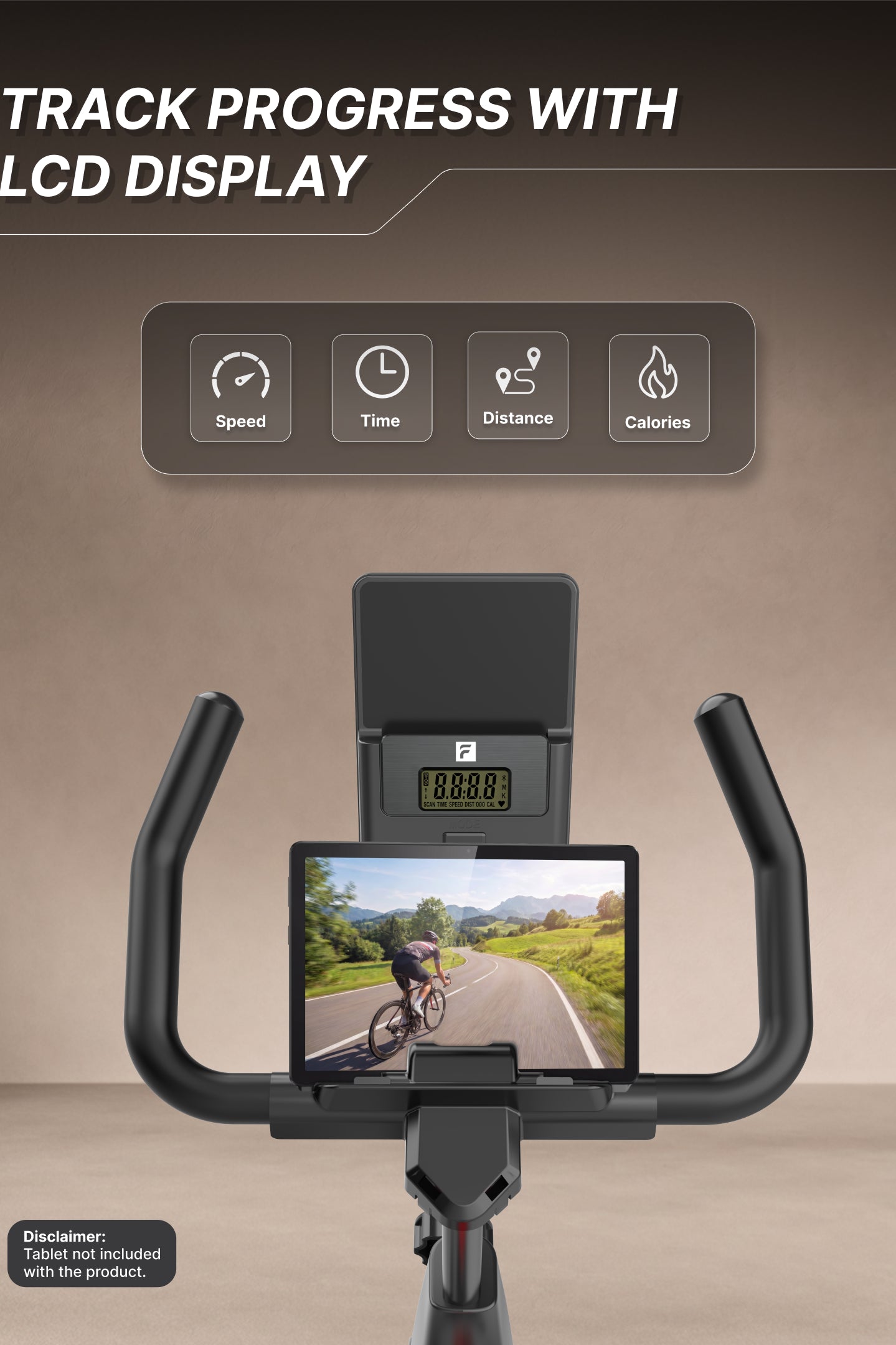 Fitkit by Cult FK8002 Spin Bike with 8Kg Flywheel, LCD display, Adjustable Brake Pad Resistance with Belt Drive System for Fitness at Home Workouts | Max Weight : 140 kg (Black)