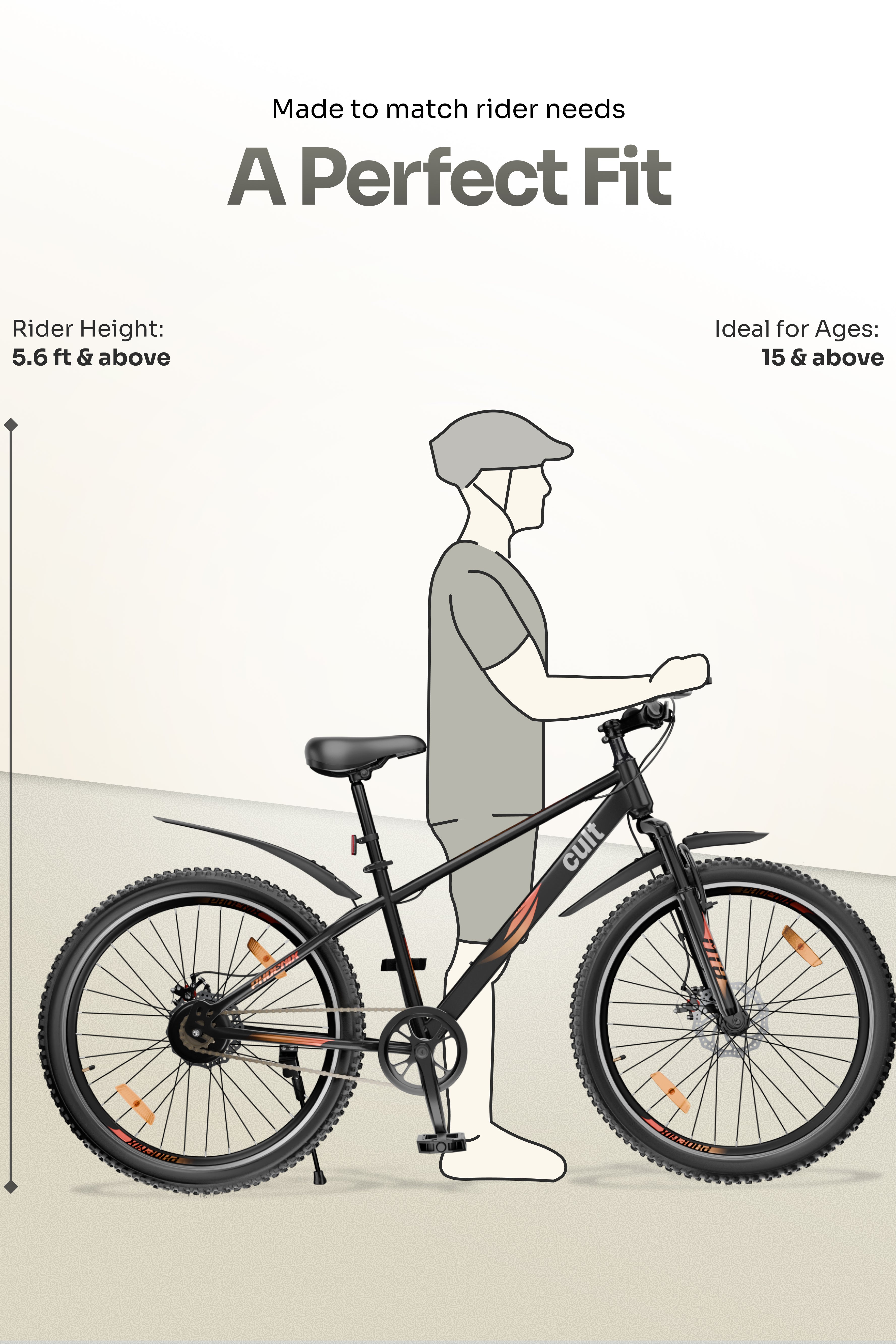 Cult Phoenix 29T Steel Mountain Bike with Dual Disc Brake and Front Suspension, Black