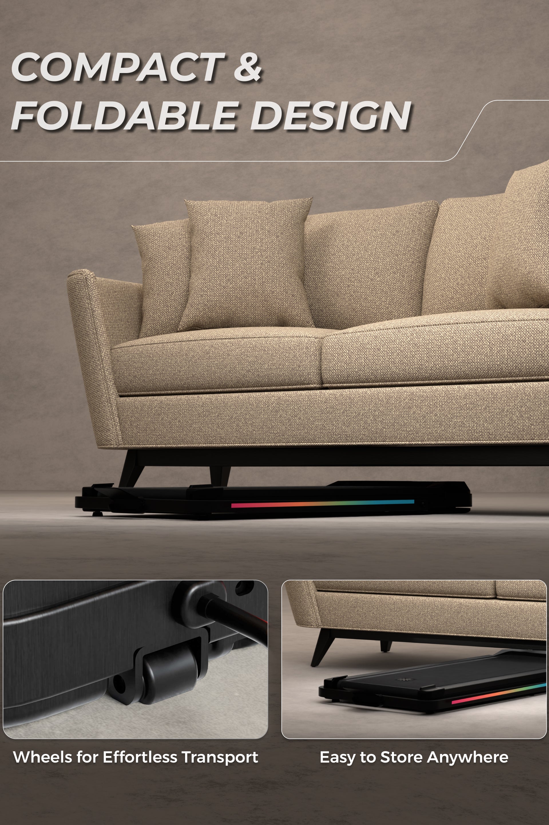 Cult Walking pad 3.5HP Peak DC Motorized Treadmill | Max Speed-10kmph | Max Weight-100kg | Walking Pad for Home Use (with 6 months extended warranty)