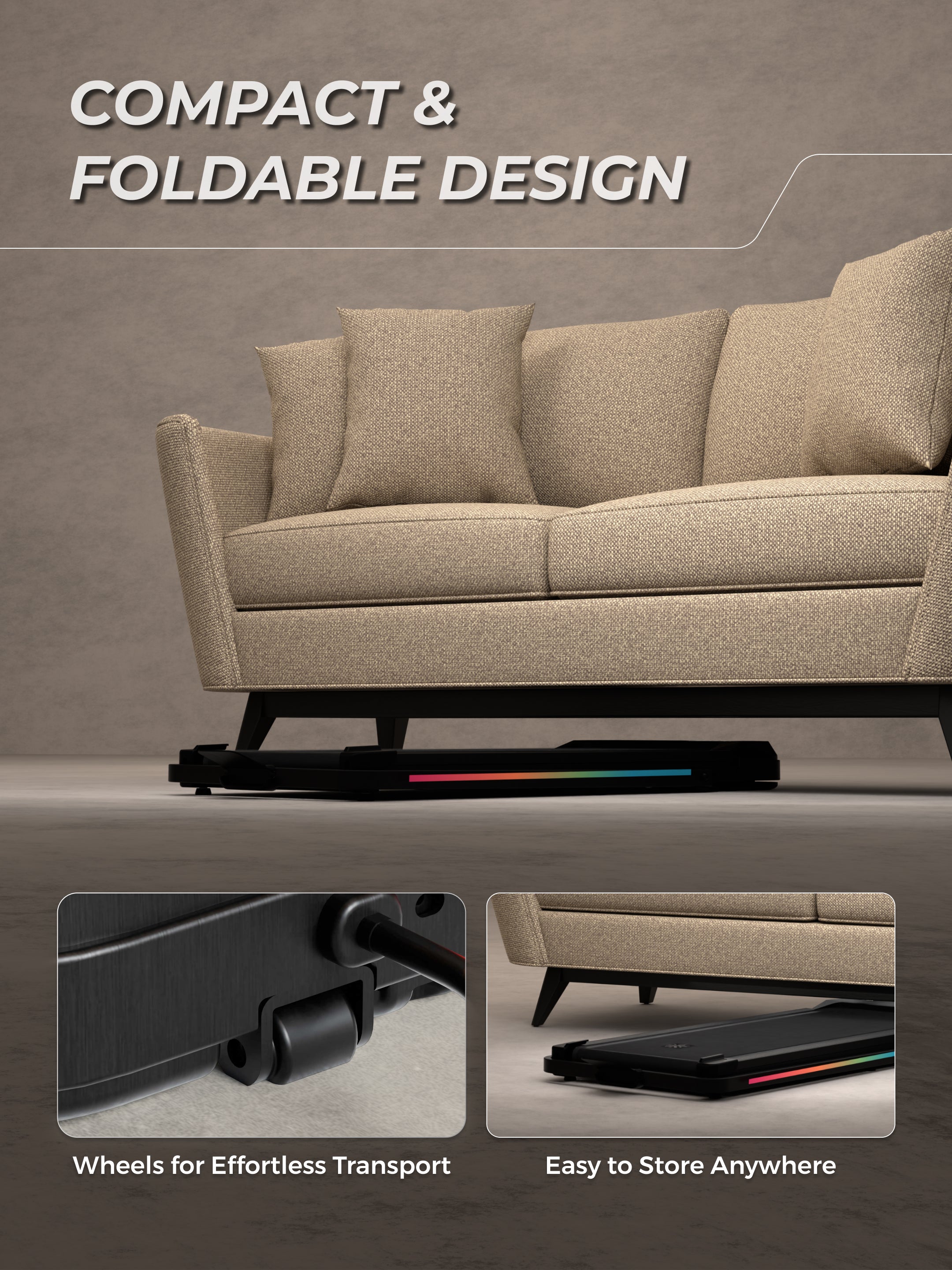 Cult Walking pad 3.5HP Peak DC Motorized Treadmill | Max Speed-10kmph | Max Weight-100kg | Walking Pad for Home Use (with 6 months extended warranty)