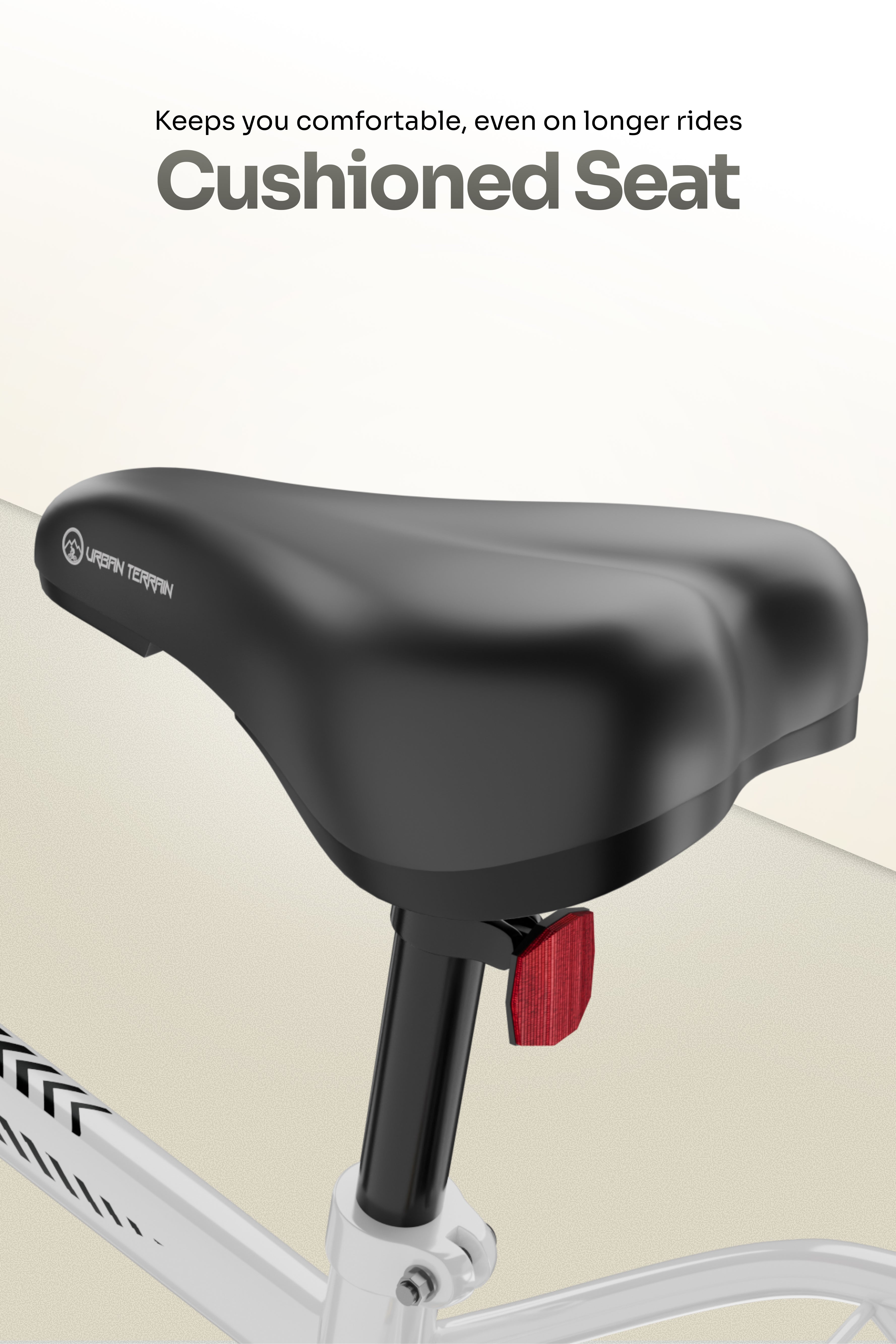 Urban Terrain Comet 26T Single Speed Steel Mountain Bike with Inbuilt Carrier (White)