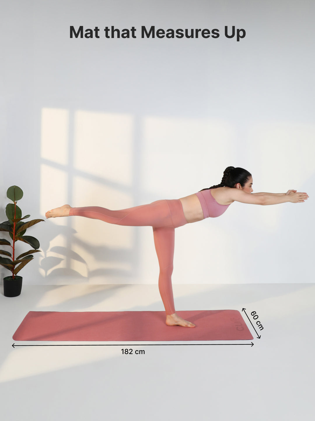 Cult Yoga Mat EVA 5mm with Carry Strap Non-Slip, Cushioned, Sweat-Resistant, Eco-Friendly Workout Mat for Home Gym & Fitness Brick